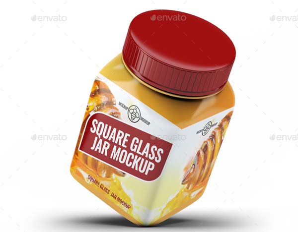 Square Plastic Jar Bottle Mockups