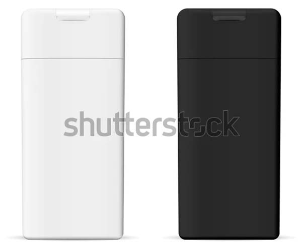 Square Plastic Shampoo Bottle Set Mockup