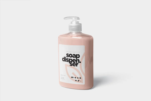 Square Plastic Soap Dispenser Mockup Rectangle
