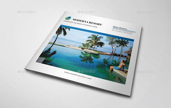 Square Resort Tri-Fold Brochure Template