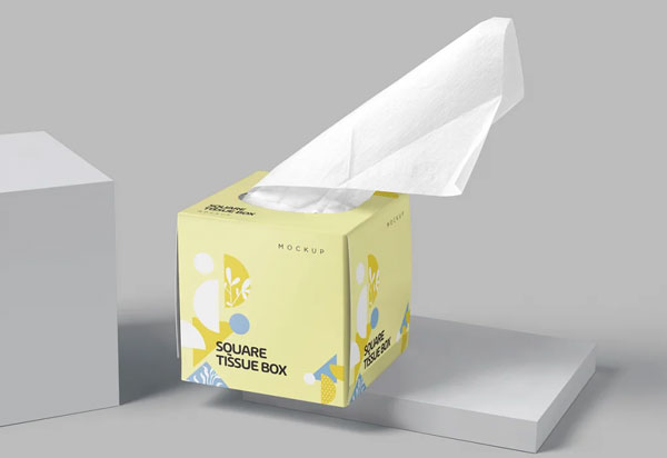 Square Tissue Box PSD Mockups