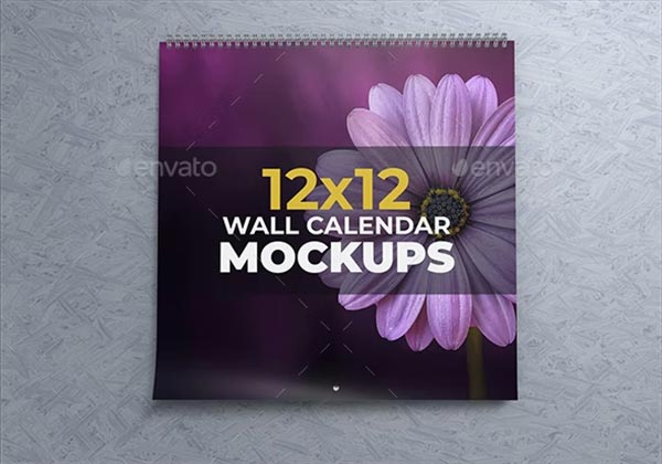 Square Wall Calendar Mockup Designs
