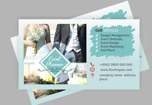 Square Wedding Design Business Card