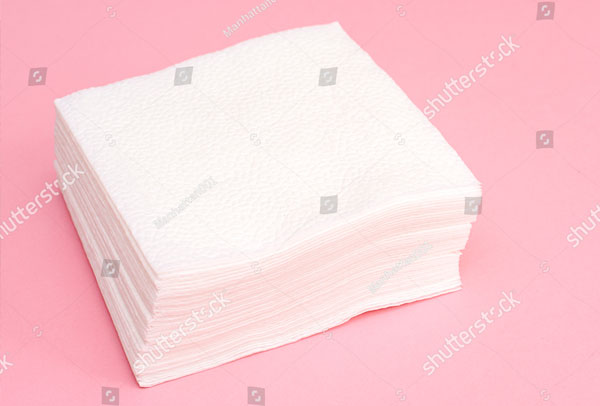 Stack of White Square Paper Napkins