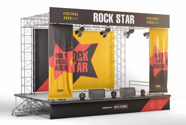 Stage Advertising Banners Mockup