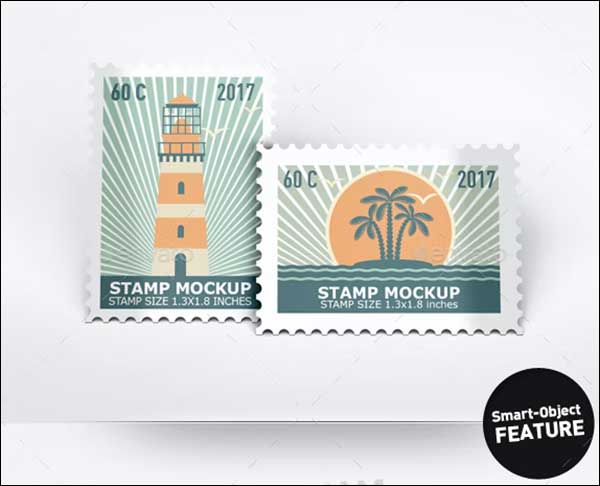 Stamps Logo Mockup Template