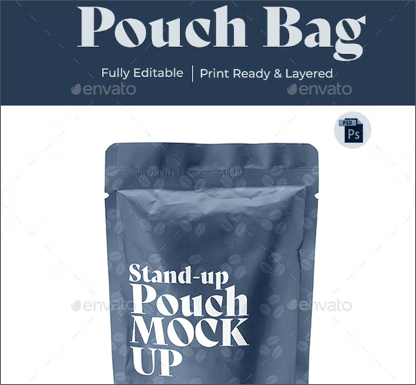 Stand up Pouch Bag Mockup For Coffee Package