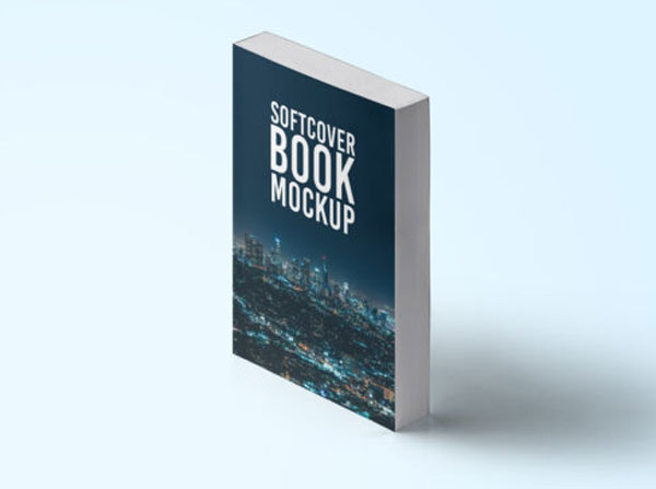 Standing Free Book Cover PSD Mockup
