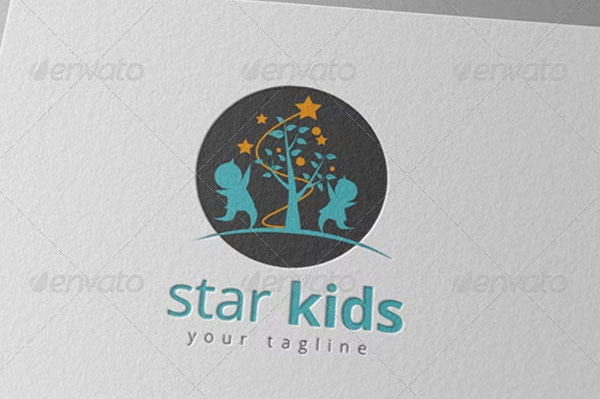 Star Kids Logo Template