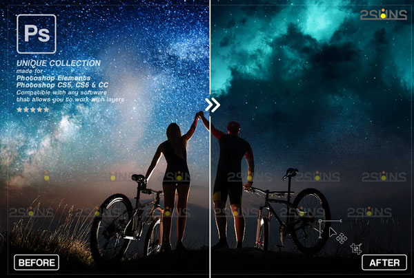Starry Night Photo Overlays Template