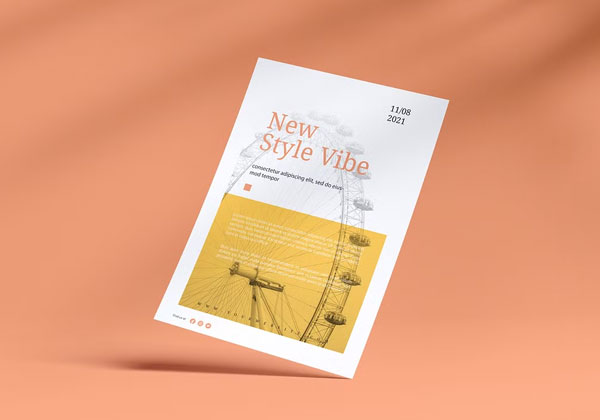 Stationery A4 Paper Mockup Template