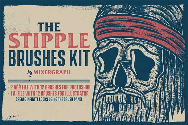 Stipple Photoshop Brushes Kit