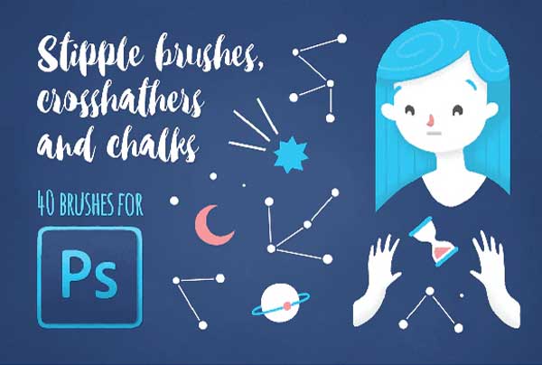 Stipple, Hatch and Chalk Brushes for Photoshop
