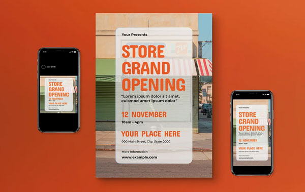 Store Grand Opening Instagram Banner Set