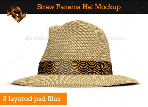 Straw Panama Hat Mockup