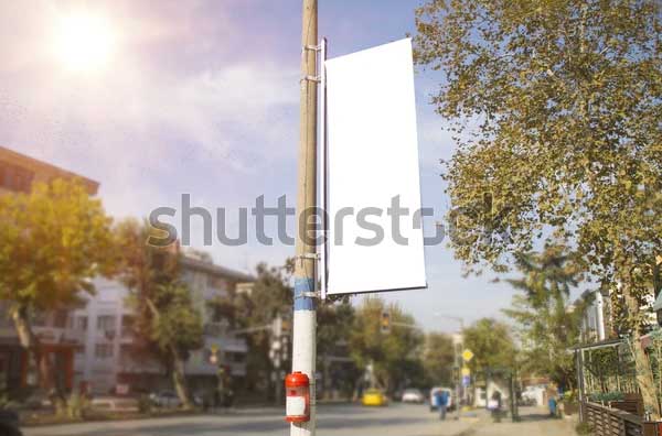 Street Blank Lamp Banner Mockup Template