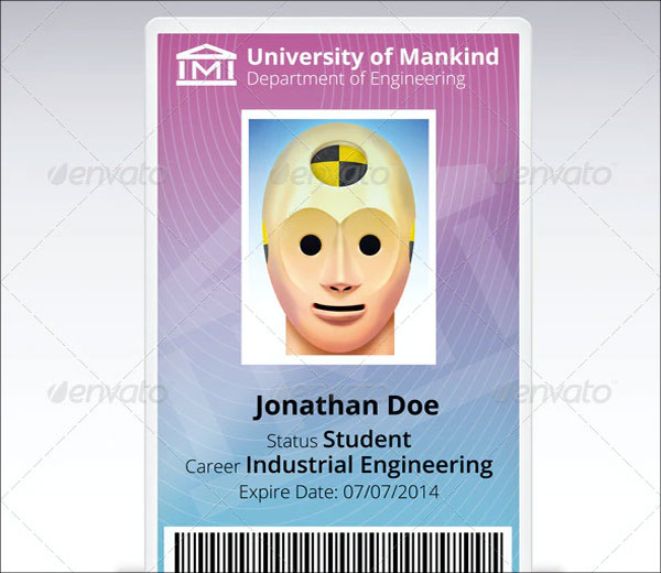 Student Vertical Id Card