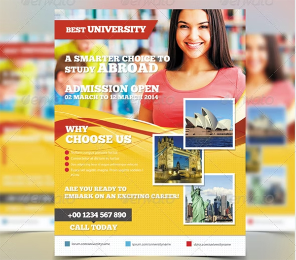 Study Abroad University & College Flyer Template
