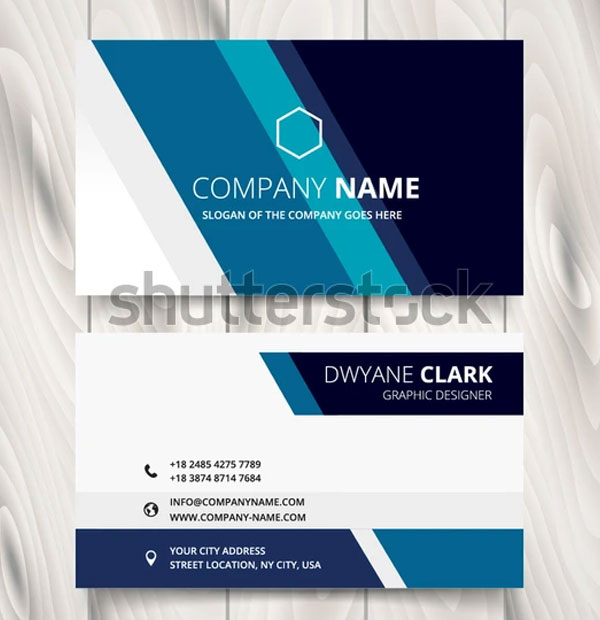 Stylish Blue Stripe Vector Business Card