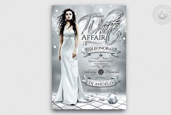 Stylish White Party Flyer Design Template