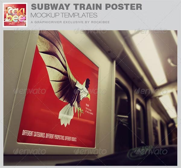 Subway Train Poster Mockup Templates