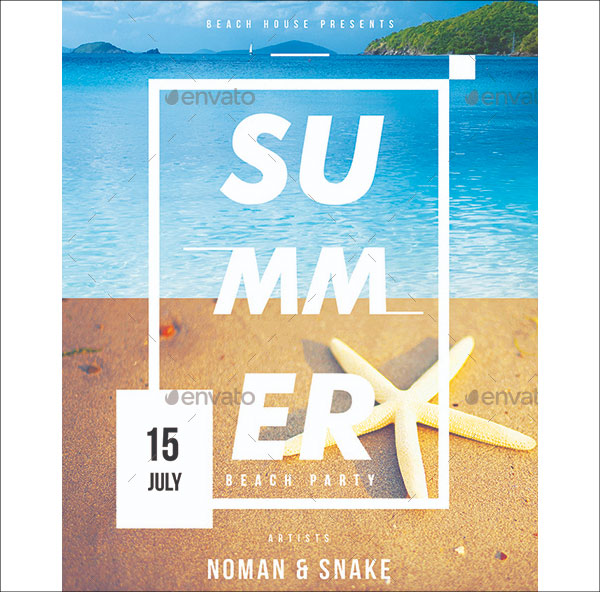 Summer Beach House Party Flyer