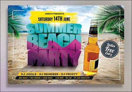 Summer Beach Party Event Flyer Template