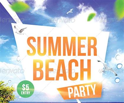 Summer Beach Party Flyer PSD Design