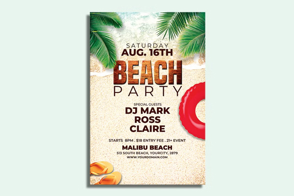 Summer Beach Party Flyer Template