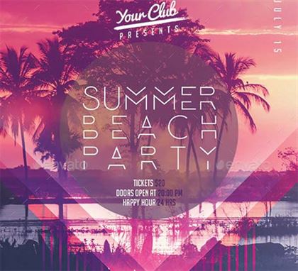 Summer Beach Party Music Flyer Template