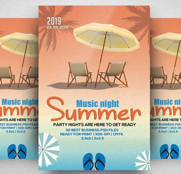 Summer Beach Picnic Party Flyer Templates