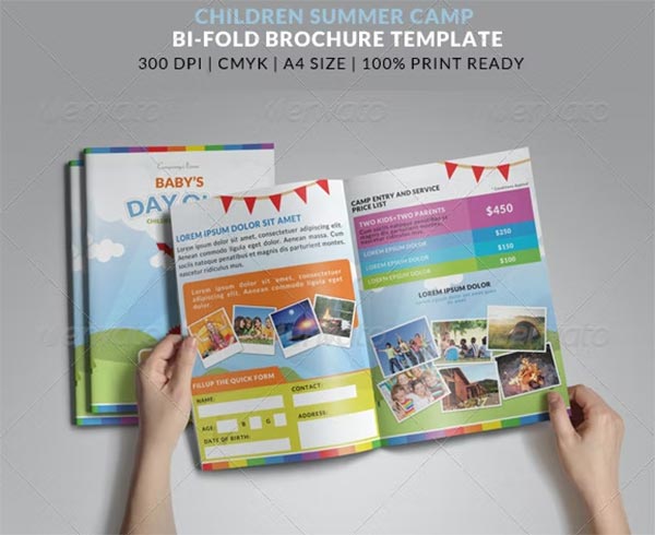 Summer Camp Kids Bi-Fold Brochures