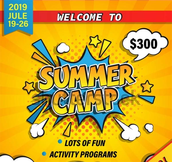Summer Camp Vector Brochure Design