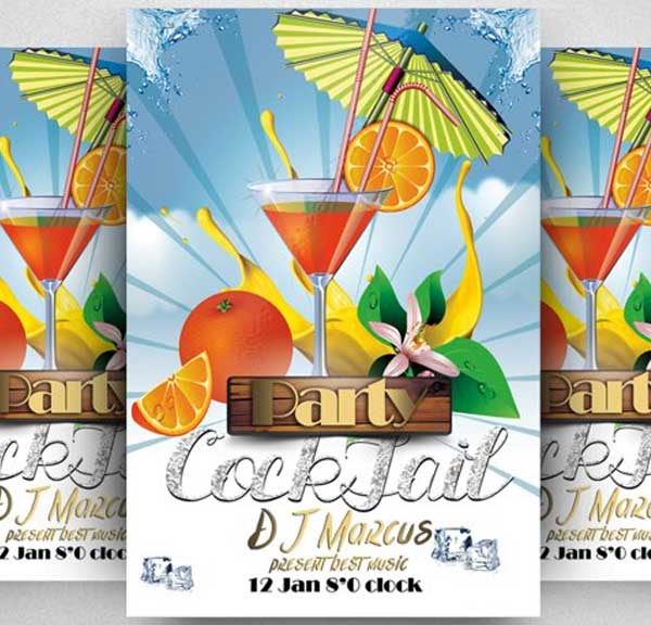 Summer Cocktail Party Flyer Templates