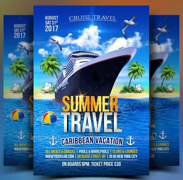 Summer Cruise Travel Flyer Template