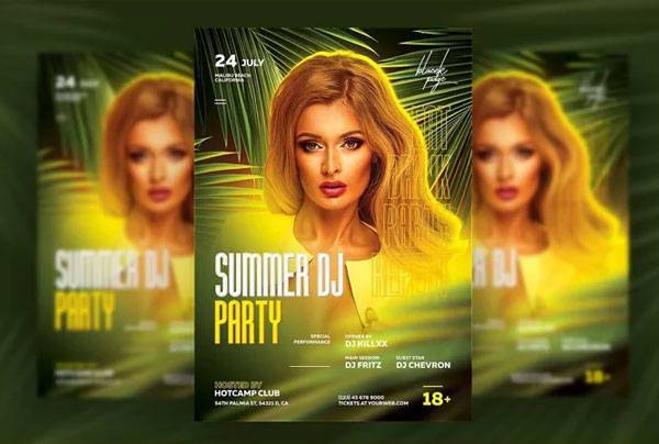 Summer DJ Party Instagram Flyer Template