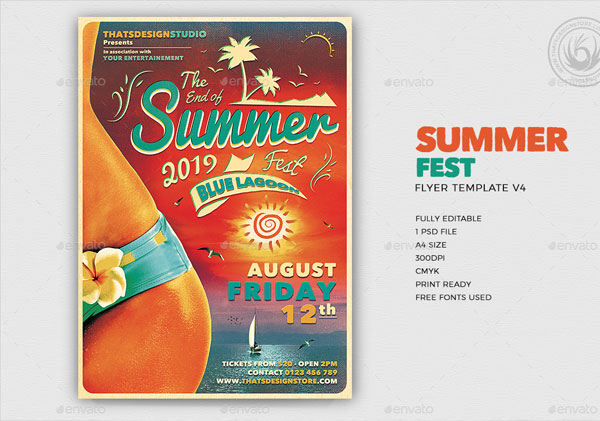 Summer Fest Flyer Printable Template
