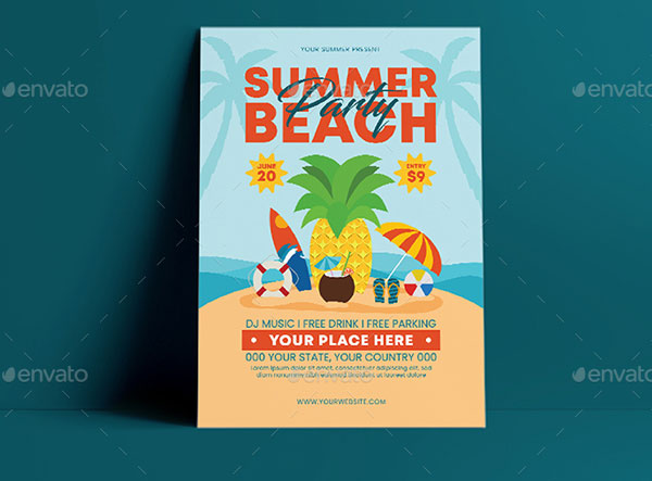 Summer Festival Beach Party Flyer Template
