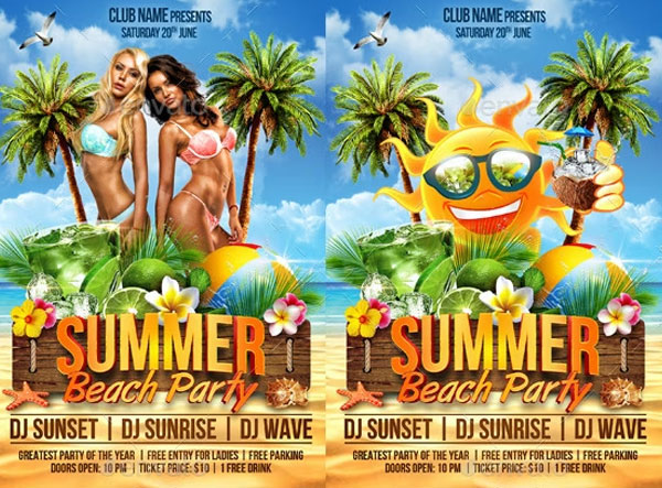 Summer Holiday Beach Party Flyer Template
