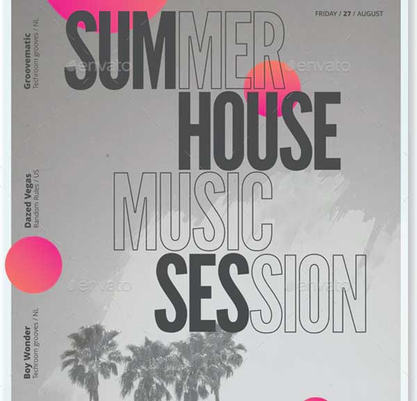 Summer House Session Flyer Templates
