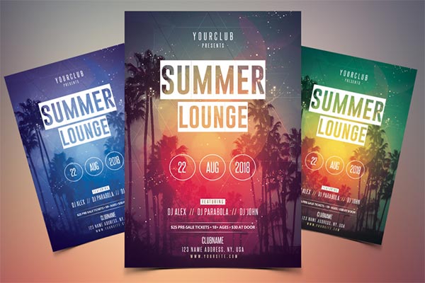 Summer Lounge PSD Flyer Template
