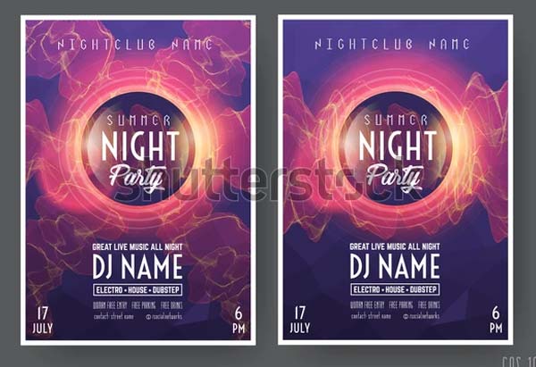 Summer Night Club Event Party Flyer