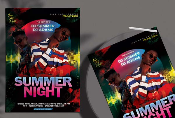 Summer Night Event Free PSD Flyer