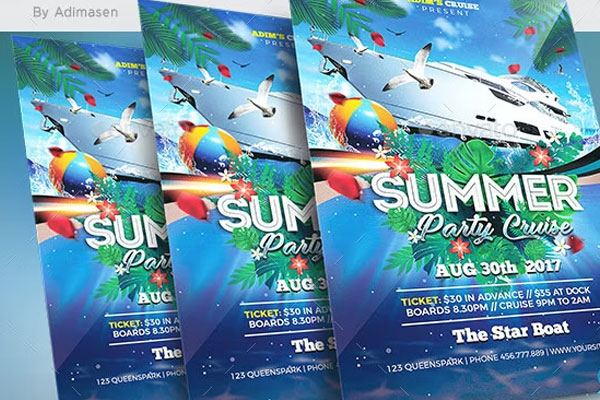 Summer PSD Cruise Party Flyer Template