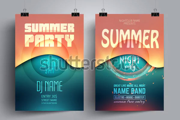 Summer Party Flyer Layout Template