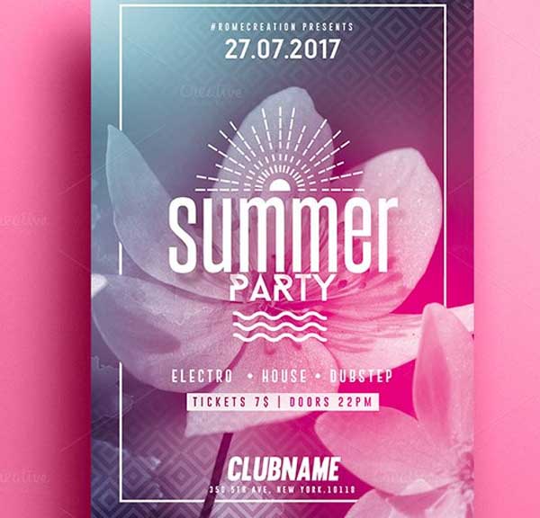 Summer Party PSD Flyer Template
