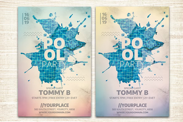 Summer Pool Party Flyer