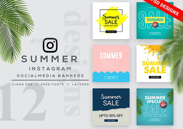 Summer Sale Instagram Banner Templates