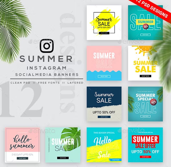 Summer Sale Instagram Banners Bundle