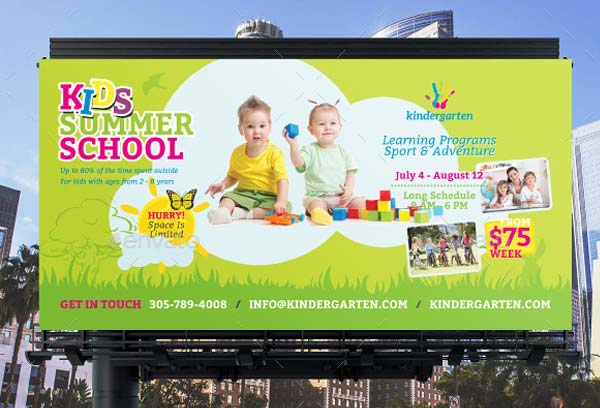Summer School Billboard Design Templates
